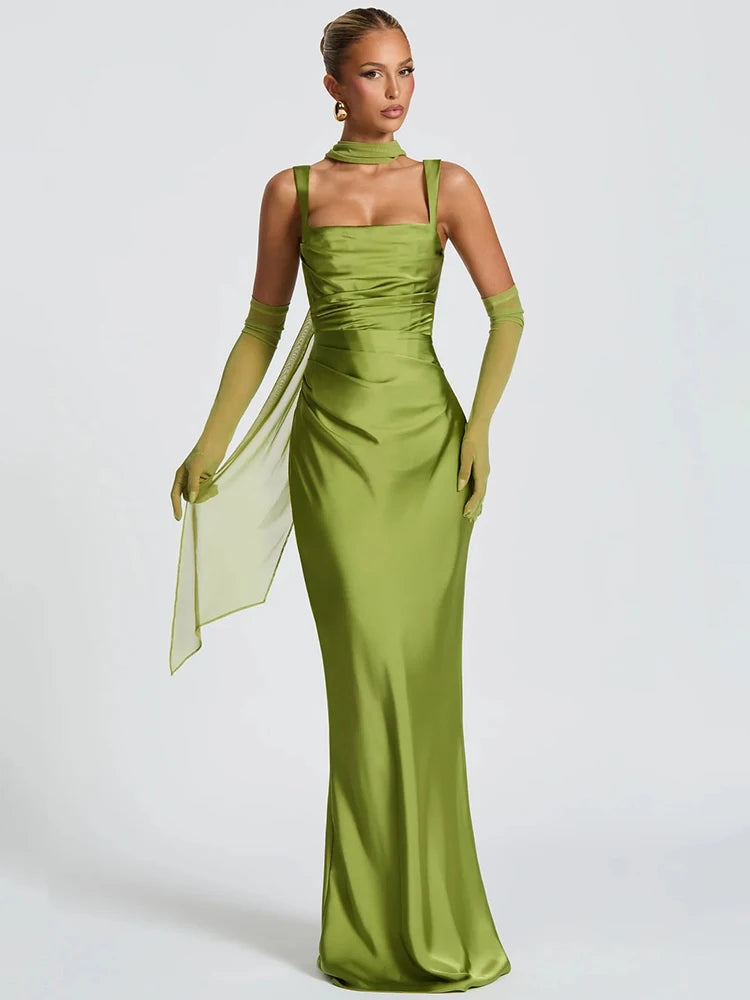 Emerald Aura Evening Gown